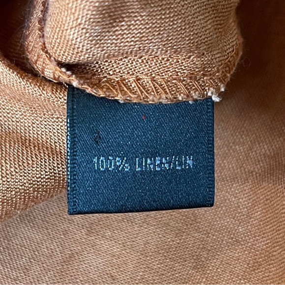 Lafayette 148 New York Women's Rust Orange Half Button-Down V-Neck Blouse Shirt - Picture 9 of 10